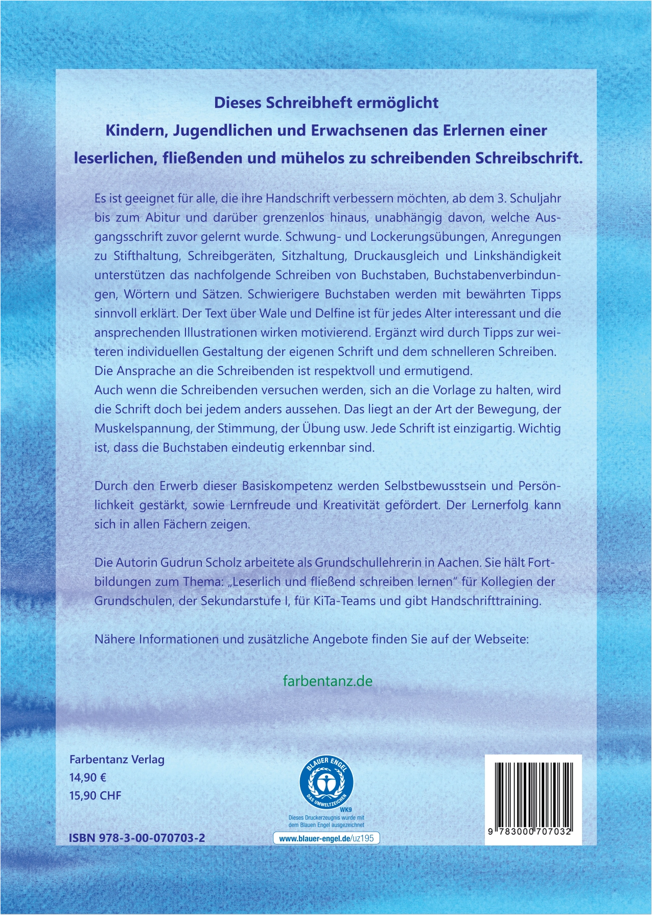 Das Schreibheft Cover Rückseite